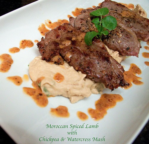 Spiced Moroccan Lamb and Chickpea & Watercress Mash