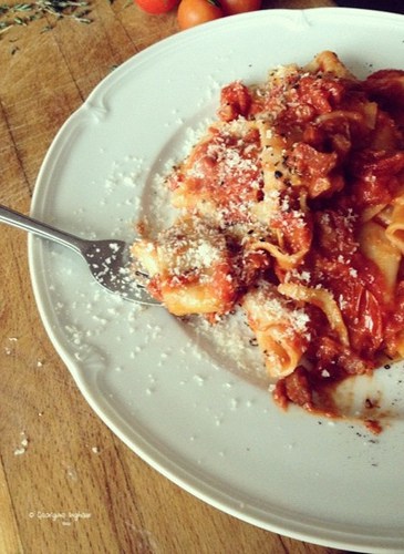 Pappardelle wth Ragu of Slow Roast Tomatoes & Pancetta